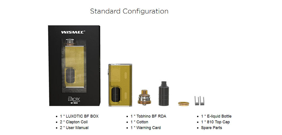 Wismec Luxotic BF Kit Package content
