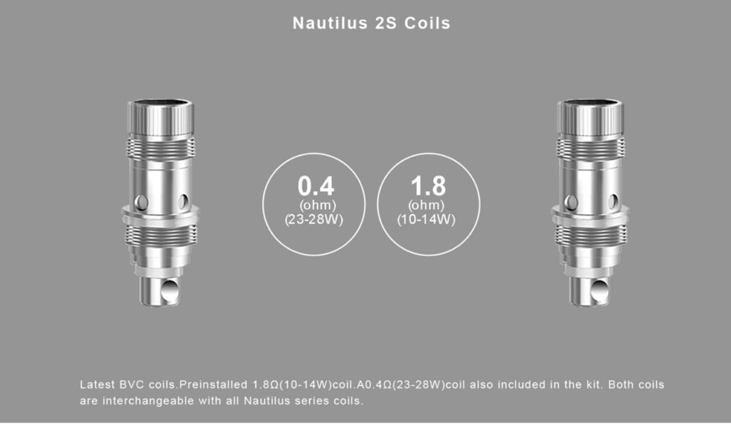 Aspire Zelos 50W 2.0 Kit Nautilus 2S Coils